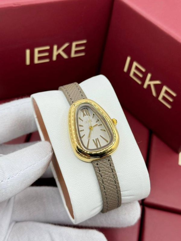 ✨ Montre IEKE Serpent Gold – Bracelet Cuir ✨
