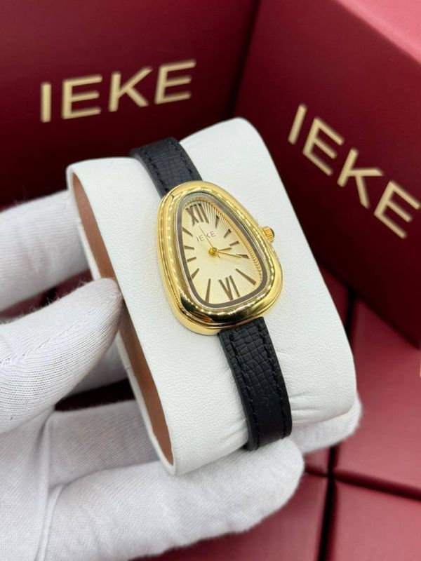 ✨ Montre IEKE Serpent Gold – Bracelet Cuir ✨