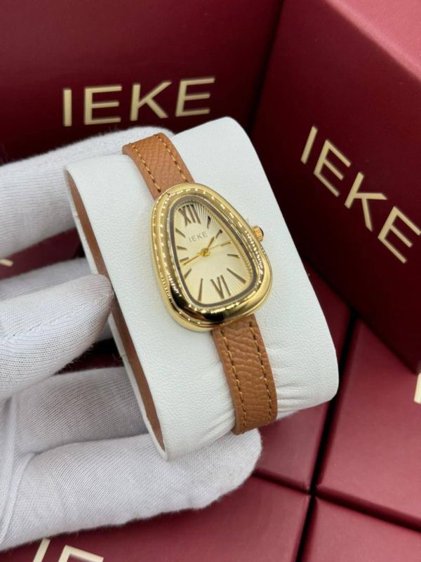 ✨ Montre IEKE Serpent Gold – Bracelet Cuir ✨