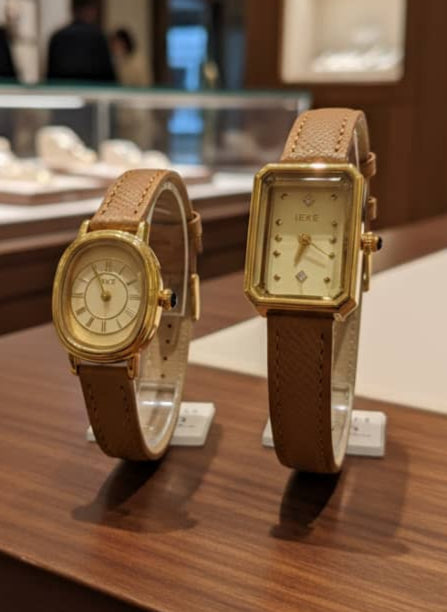 ✨ Montre IEKE Carré Cuir Fond Blanc ✨